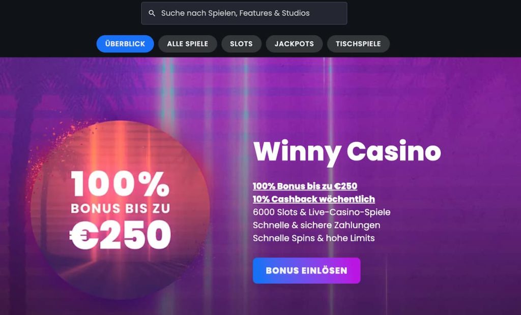 Winny Casino Lobby